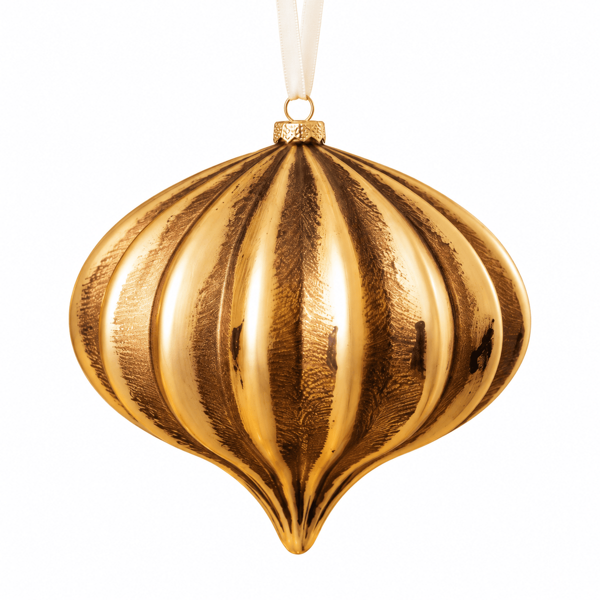 Christmas  -  Onion Bauble - Matte Vintage Gold - 15cm  -  60486201