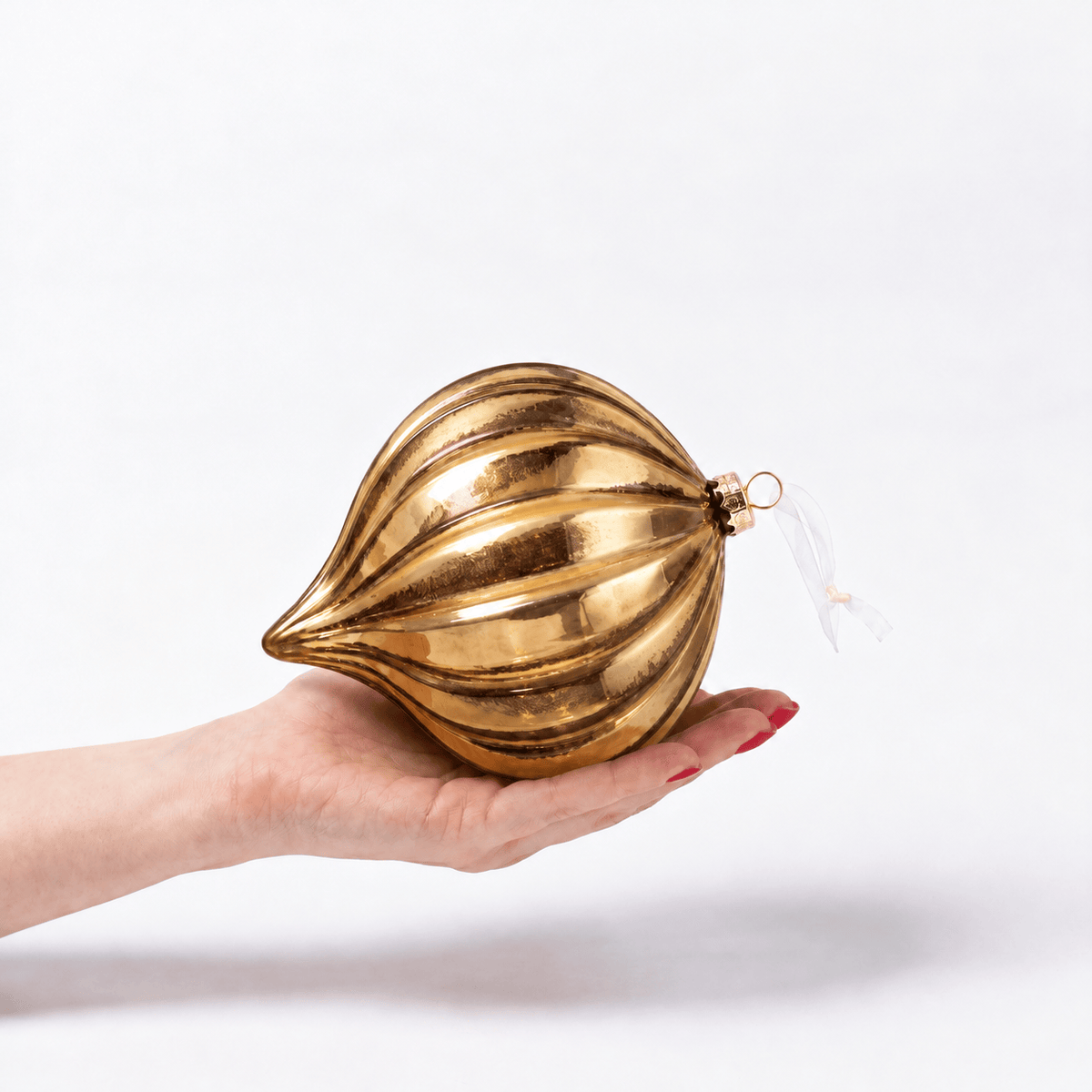 Christmas  -  Onion Bauble - Matte Vintage Gold - 15cm  -  60486201