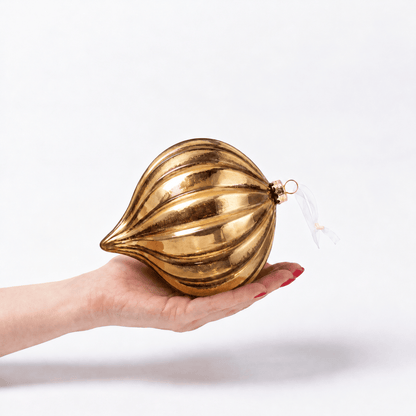 Christmas  -  Onion Bauble - Matte Vintage Gold - 15cm  -  60486201
