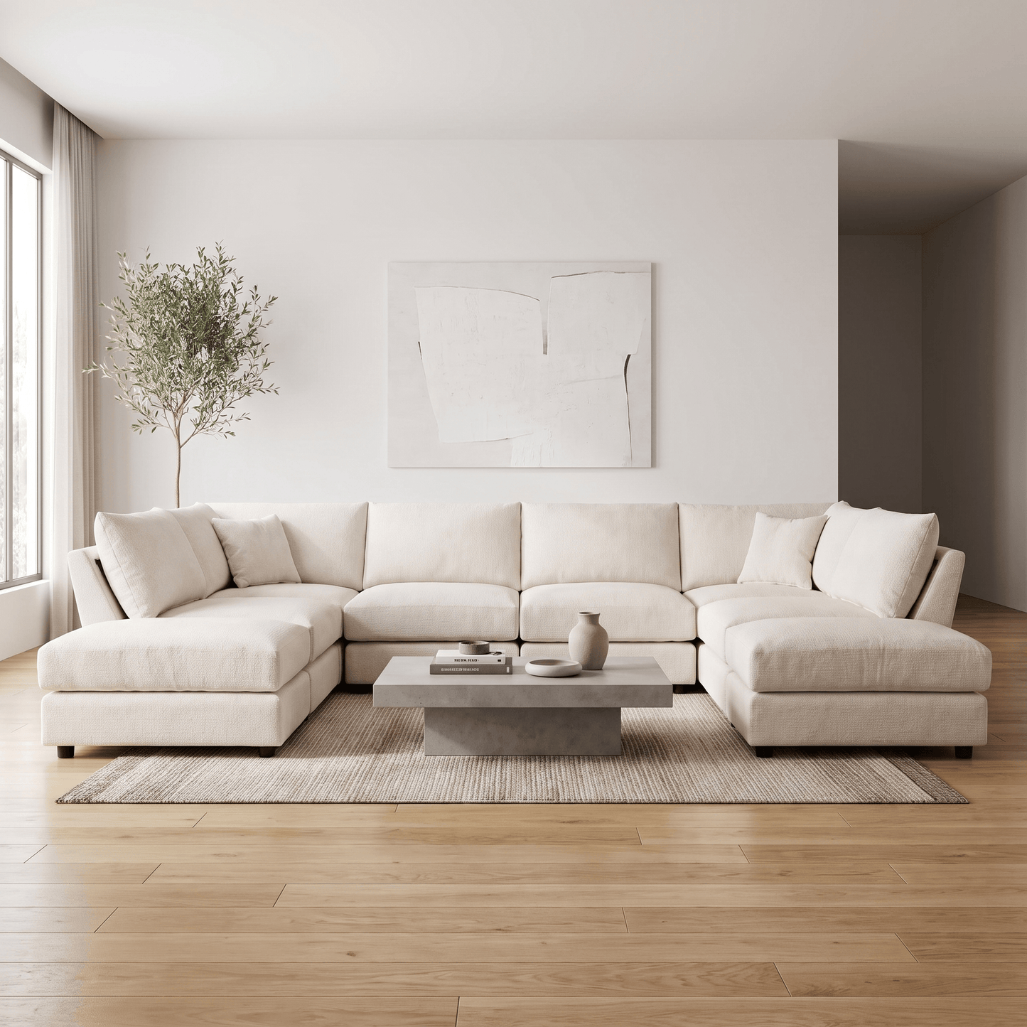Furniture  -  Ori U-Shape Sofa - Cream  -  60486603