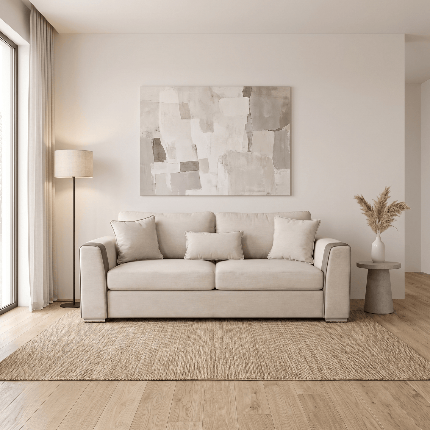 Furniture  -  Outlet Lyra 3 Seater Sofa - Cream  -  60486593