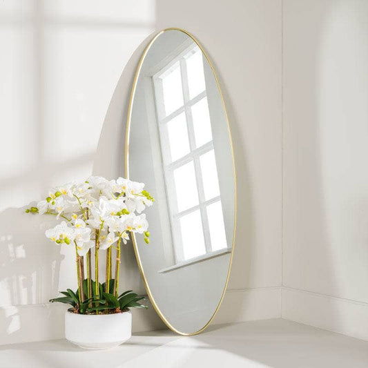 Mirrors  -  Oval Wall Mirror - Gold  -  60008279
