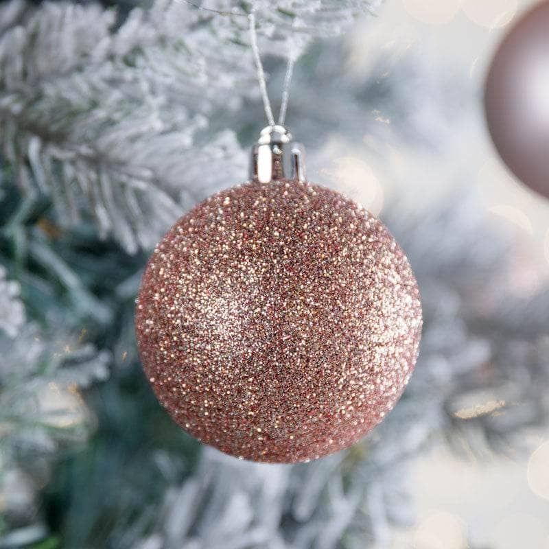 Christmas  -  Pale Pink Shatterproof Shiny, Matt & Glitter Baubles - 10 pack  -  50129100