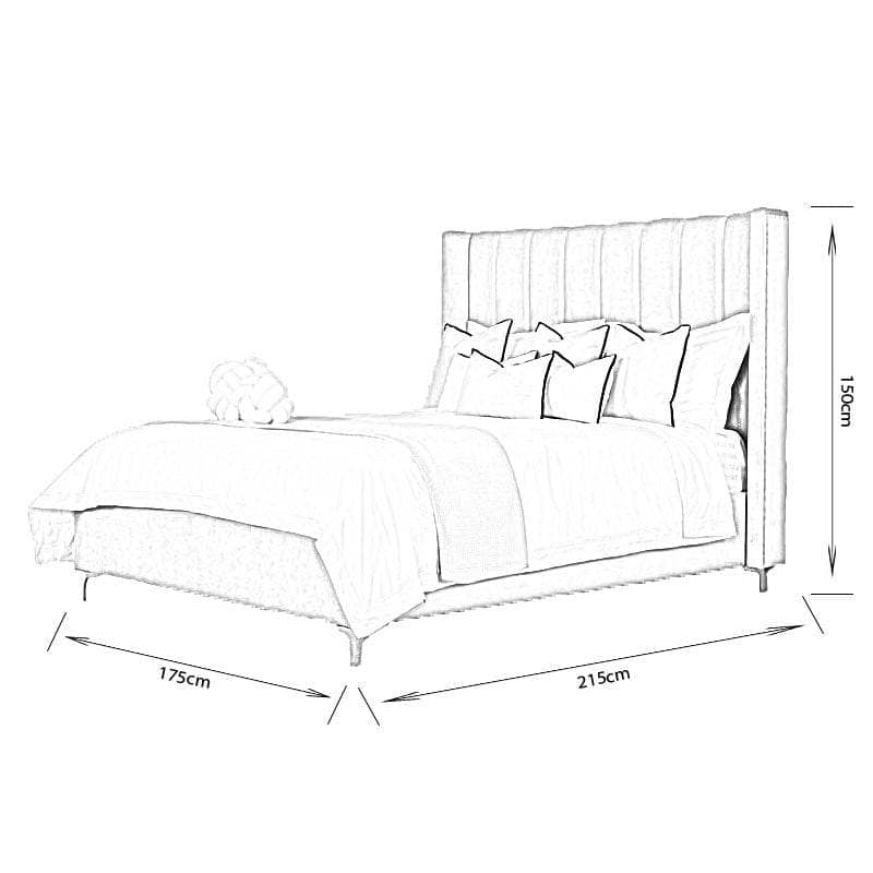 Furniture  -  Panther King Size Bedframe Taupe  -  60006494