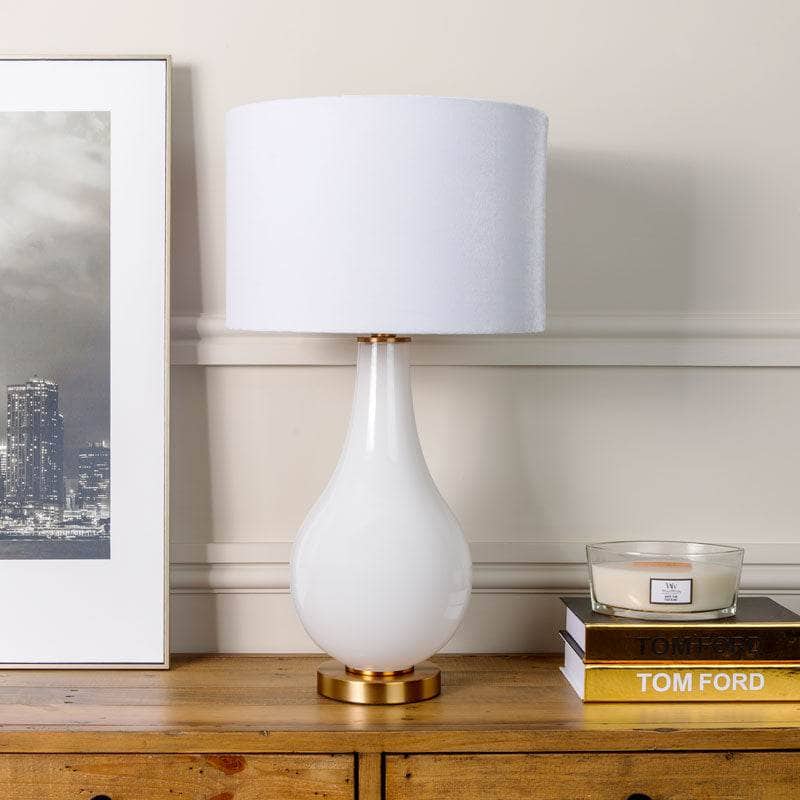 Pearl Glass Table Lamp - White  -  60008601