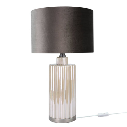 Lights  -  DS Pearl & Taupe Glass Table Lamp  -  60484434