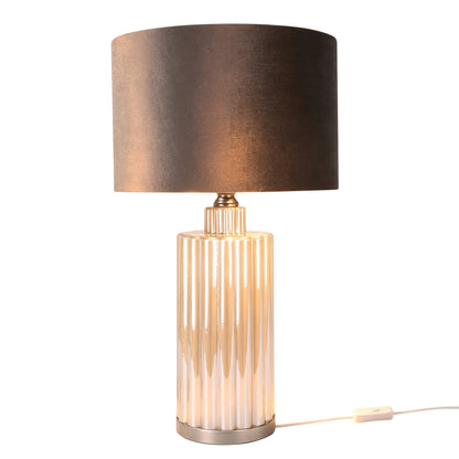 Lights  -  DS Pearl & Taupe Glass Table Lamp  -  60484434