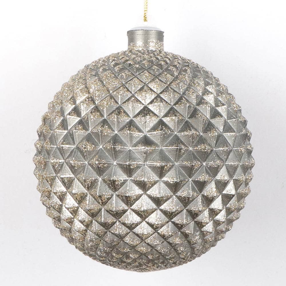 Pewter Spike Christmas Bauble - 13cm-  60006762