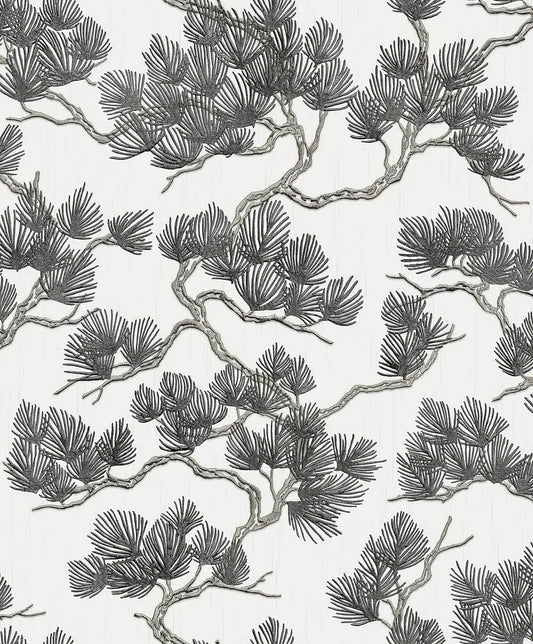 Wallpaper  -  Pine Tree Black & White Wallpaper - WF121014  -  60007696