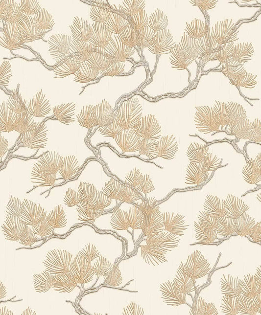 Wallpaper  -  Pine Tree Gold Wallpaper - WF121012  -  60007692