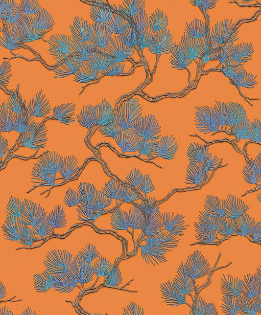Pine Tree Orange & Blue Sample - WF121016  -  60007700