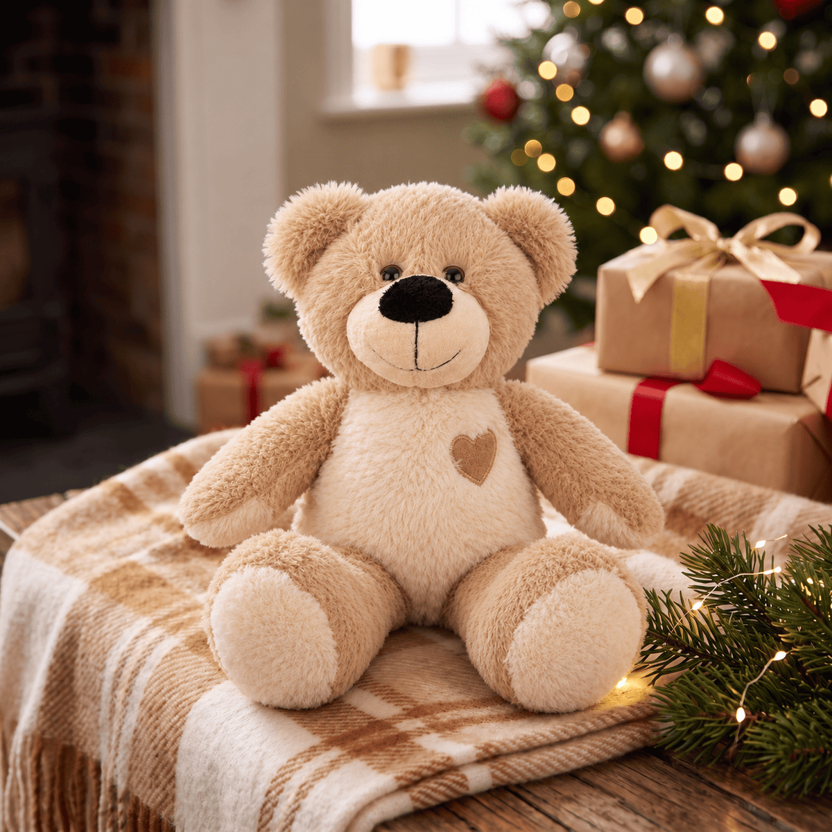 Christmas  -  Plush Bear with Heart - 20cm  -  60486114