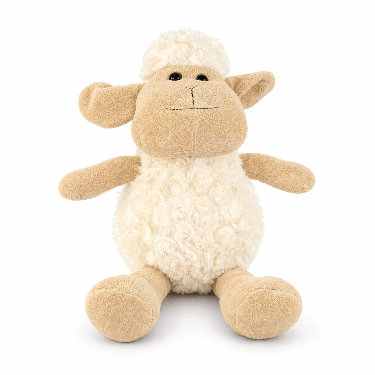 Plush Sheep 23cm – cream and beige cuddly sheep soft toy on white background