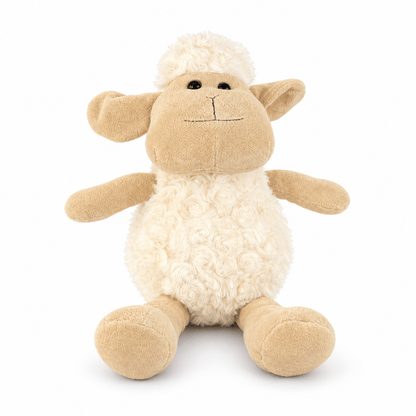 Plush Sheep 23cm – cream and beige cuddly sheep soft toy on white background