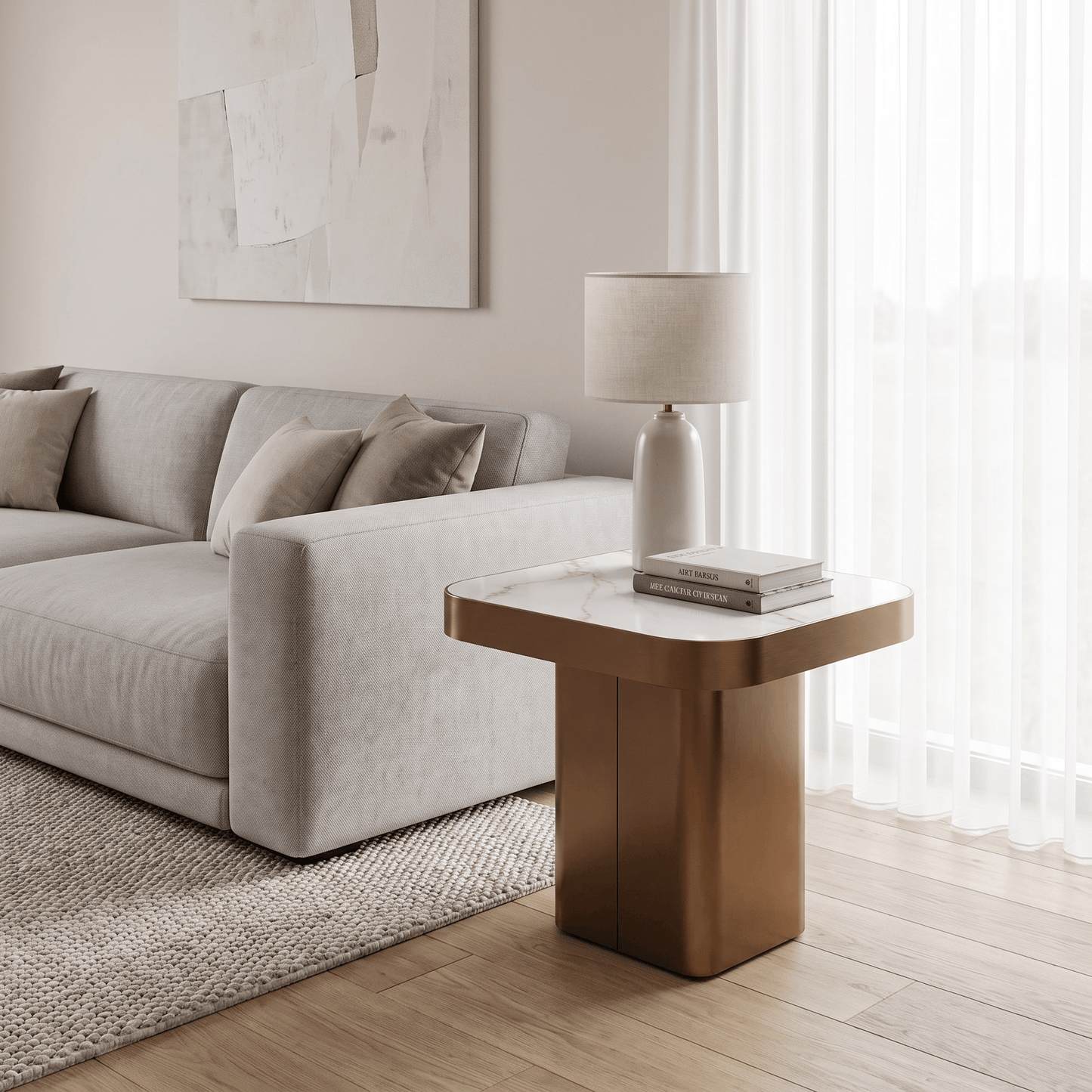 Poppy Lamp Table - Bronze