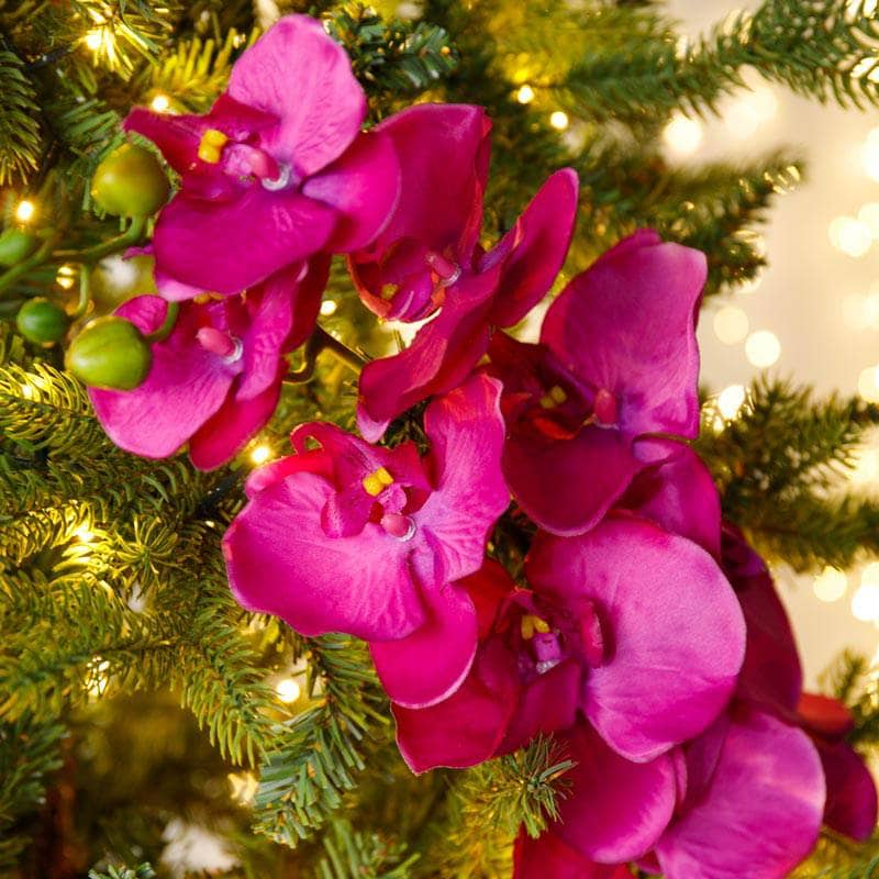 Christmas  -  Purple Orchid with Green Leaves - 106cm  -  60008684
