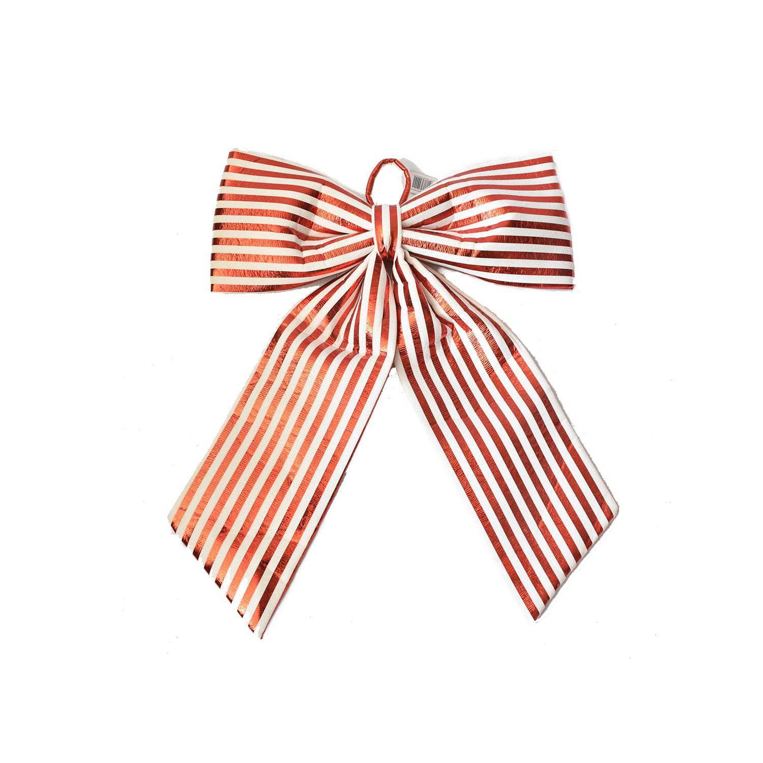 Christmas  -  Red & White Stripe Velvet Bow - 50 x 60cm  -  60484046