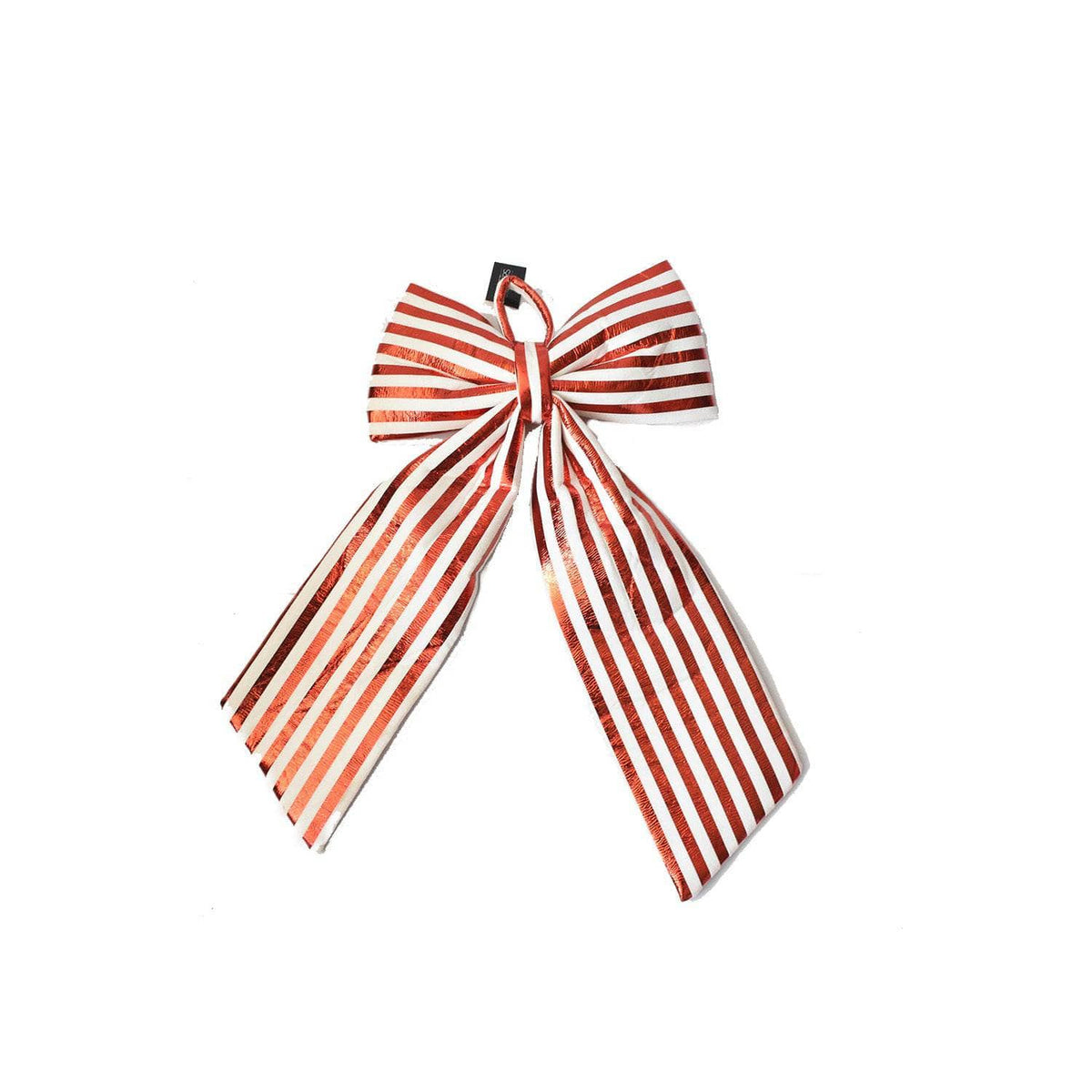 Christmas  -  Red & White Stripe Velvet Bow - 30 x 50cm  -  60484047