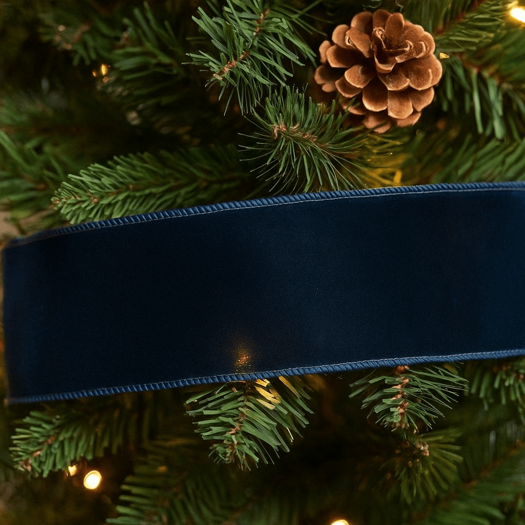 Christmas  -  Navy Velvet Ribbon - 63mm x 10 yards  -  60014171