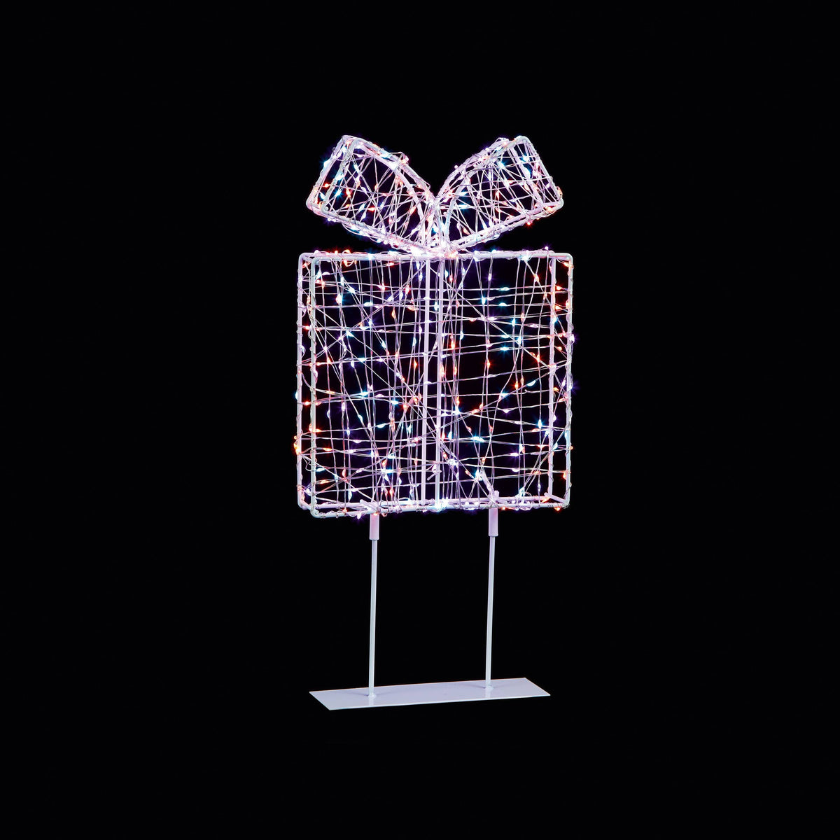 Christmas  -  Rainbow Twinkling Light White Parcel - 45cm  -  60487748