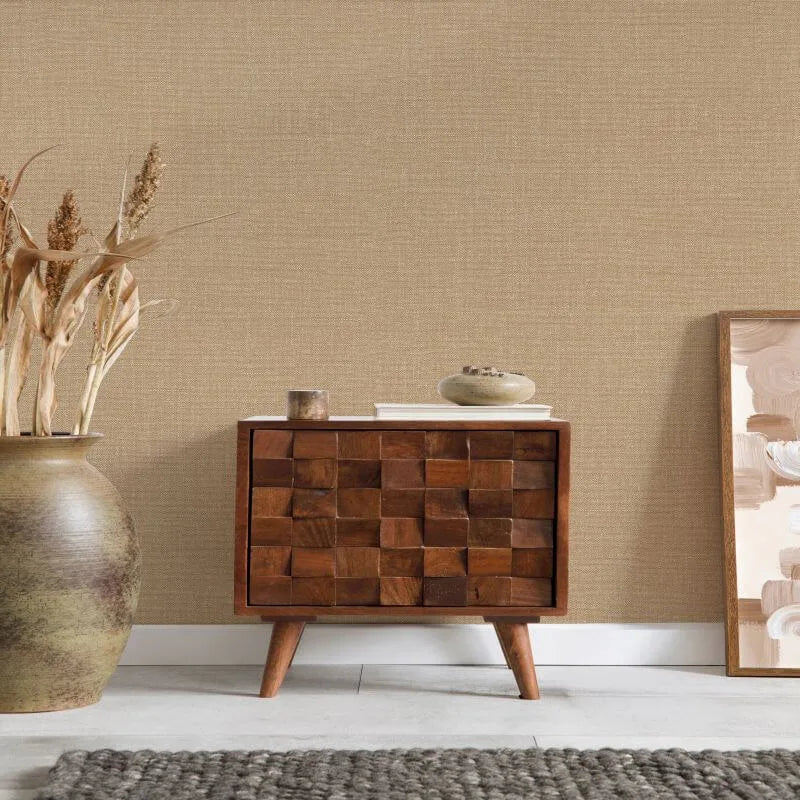 Wallpaper  -  Rasch Sofia Linen Sandlewood Wallpaper - 400709  -  60486531