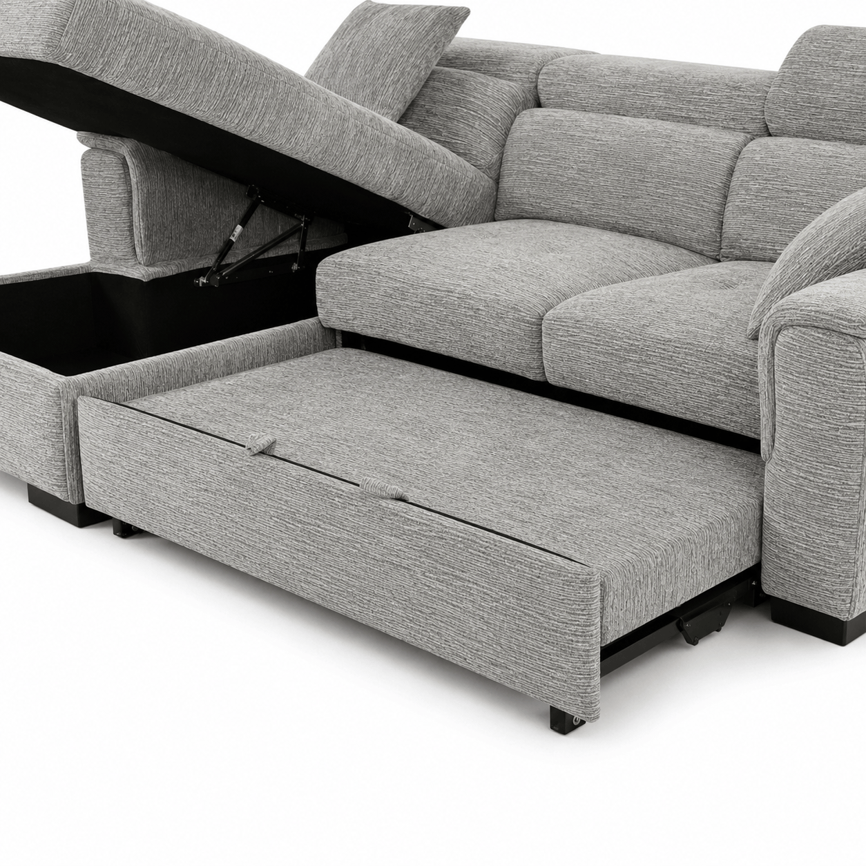 Furniture  -  Raya LHF Chaise Sofa Bed - Grey  -  60486613