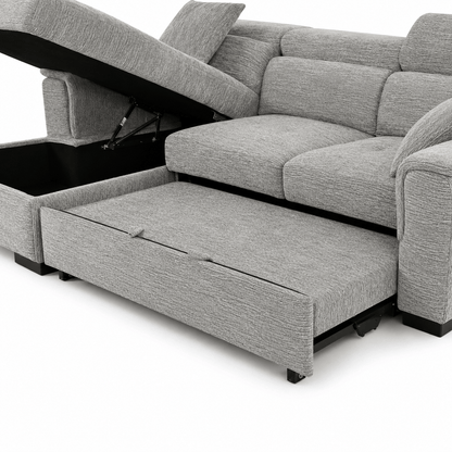 Furniture  -  Raya LHF Chaise Sofa Bed - Grey  -  60486613