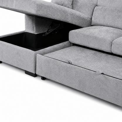 Furniture  -  Raya LHF Chaise Sofa Bed - Grey  -  60486615