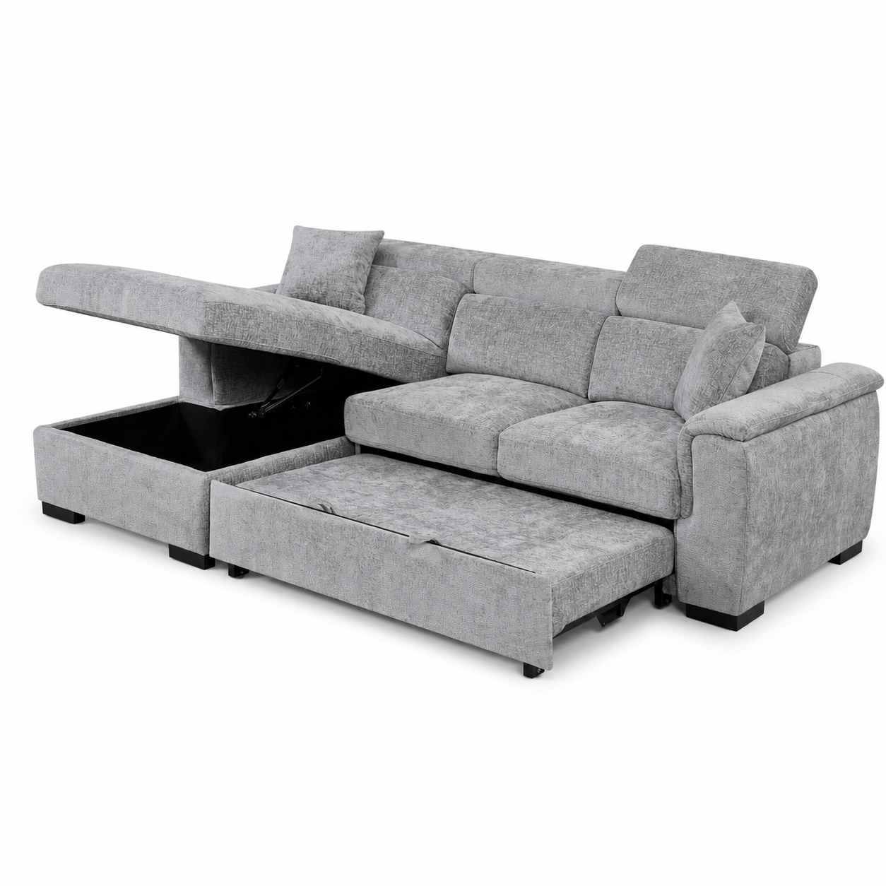 Furniture  -  Raya LHF Chaise Sofa Bed - Grey  -  60486615