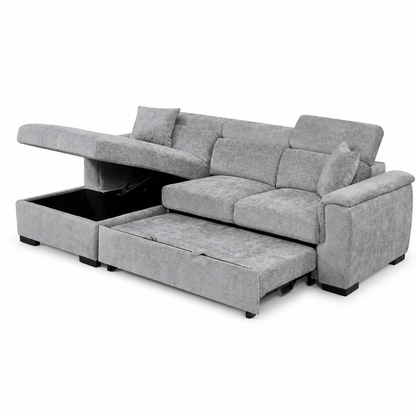 Furniture  -  Raya LHF Chaise Sofa Bed - Grey  -  60486615