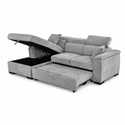 Furniture  -  Raya LHF Chaise Sofa Bed - Grey  -  60486613