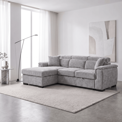 Furniture  -  Raya LHF Chaise Sofa Bed - Grey  -  60486615