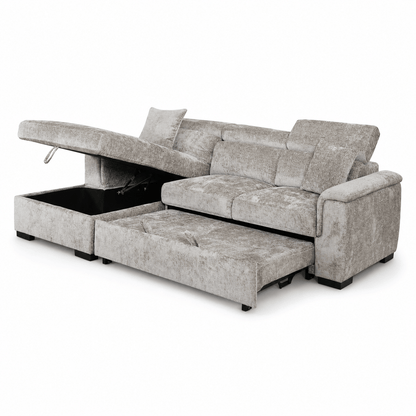 Furniture  -  Raya LHF Chaise Sofa Bed - Light Brown  -  60486614