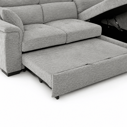 Furniture  -  Raya RHF Chaise Sofa Bed - Grey  -  60486575