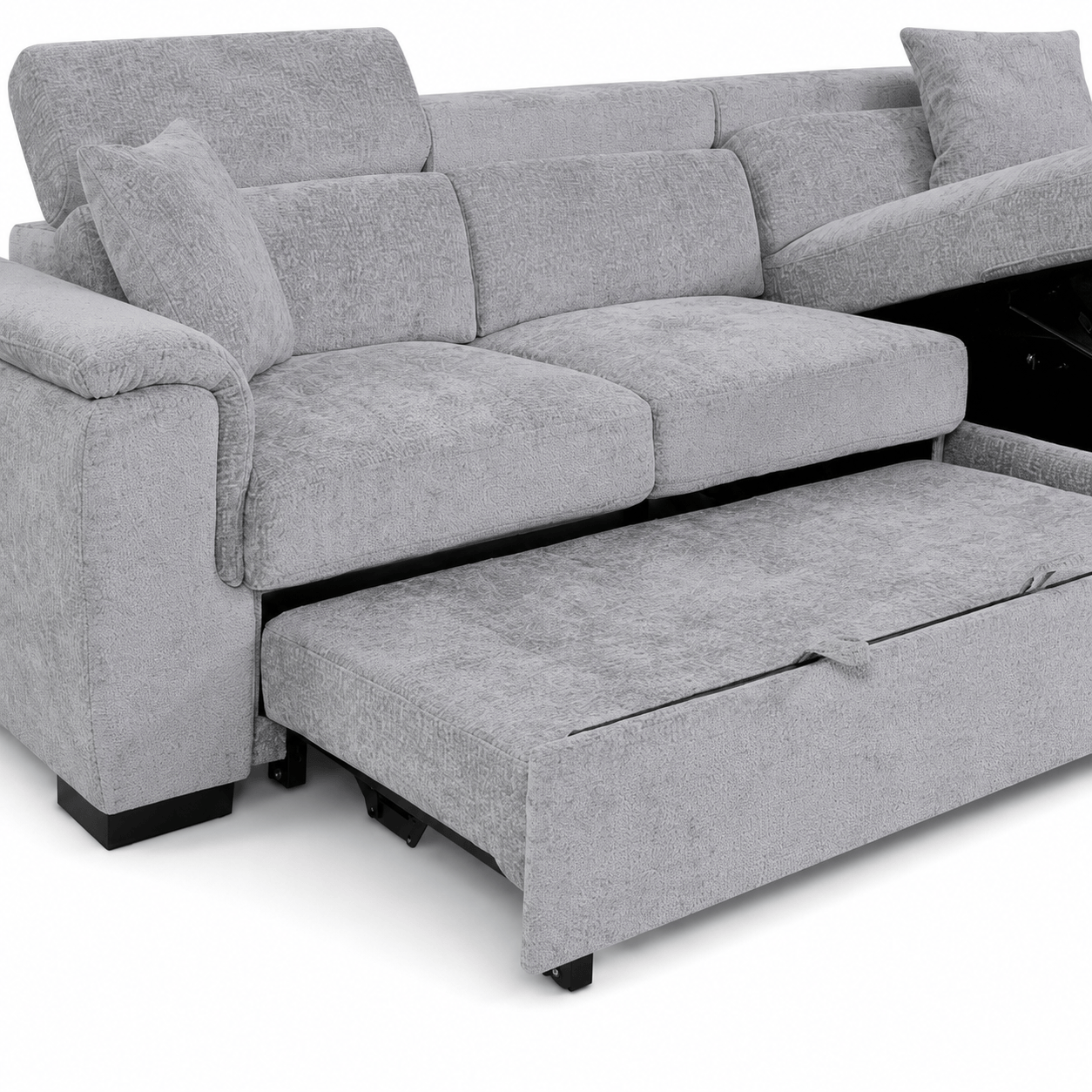 Furniture  -  Raya RHF Chaise Sofa Bed - Grey  -  60486577