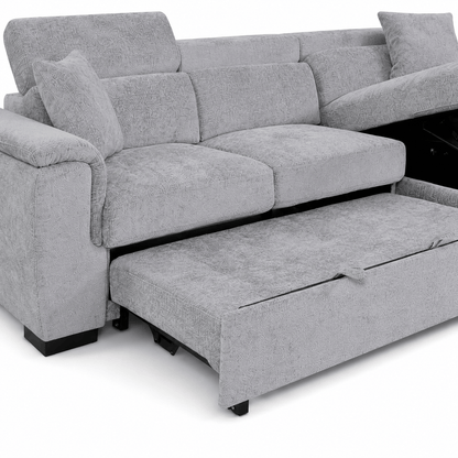 Furniture  -  Raya RHF Chaise Sofa Bed - Grey  -  60486577