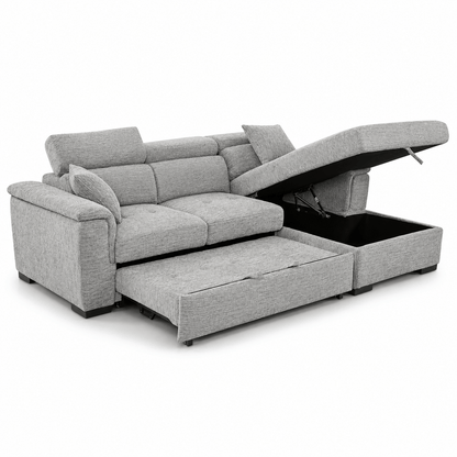 Furniture  -  Raya RHF Chaise Sofa Bed - Grey  -  60486575
