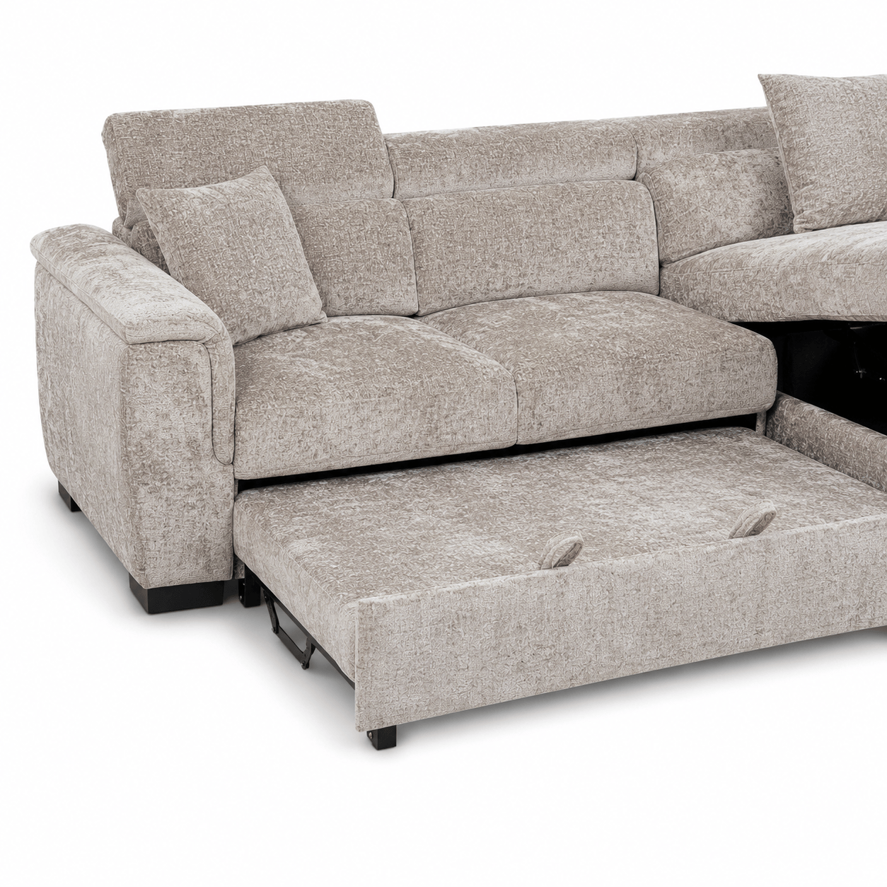 Furniture  -  Raya RHF Chaise Sofa Bed - Light Brown  -  60486576