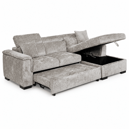 Furniture  -  Raya RHF Chaise Sofa Bed - Light Brown  -  60486576