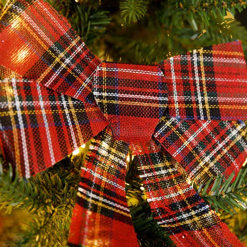 Christmas  -  Red Tartan Bow Tree Decoration - 32cm  -  60005014