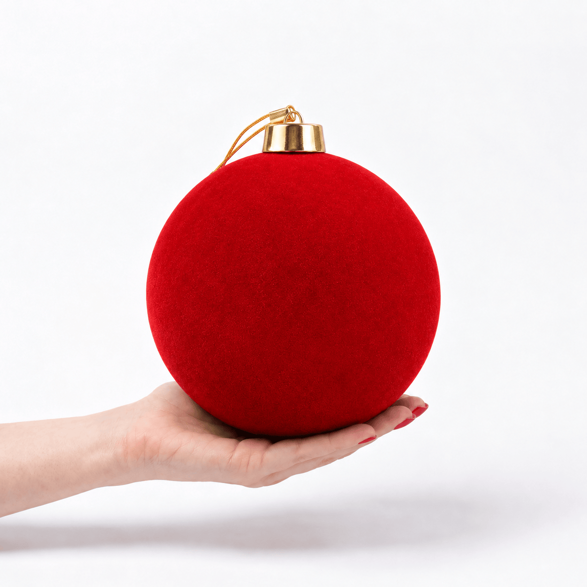 Christmas  -  Red Velvet Ball Christmas Decoration - 20cm  -  60483923