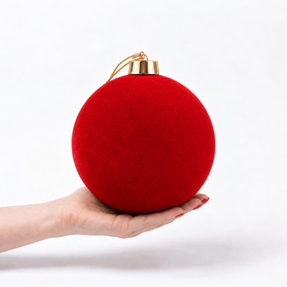 Christmas  -  Red Velvet Ball Christmas Decoration - 20cm  -  60483923