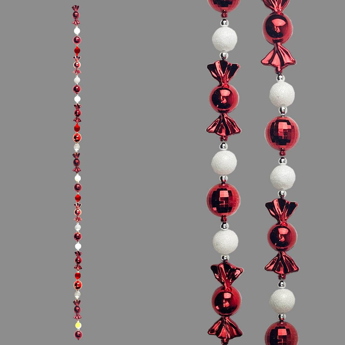 Red & White Candy Garland - 1.8m  -  60008806
