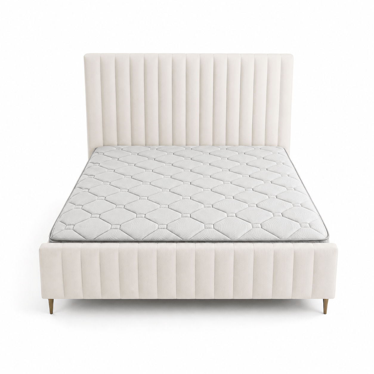 Furniture  -  Reece King Size Bedframe - Cream  -  60487293