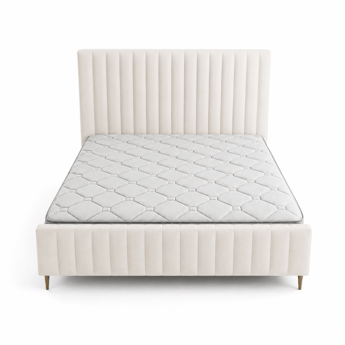 Furniture  -  Reece King Size Bedframe - Cream  -  60487293