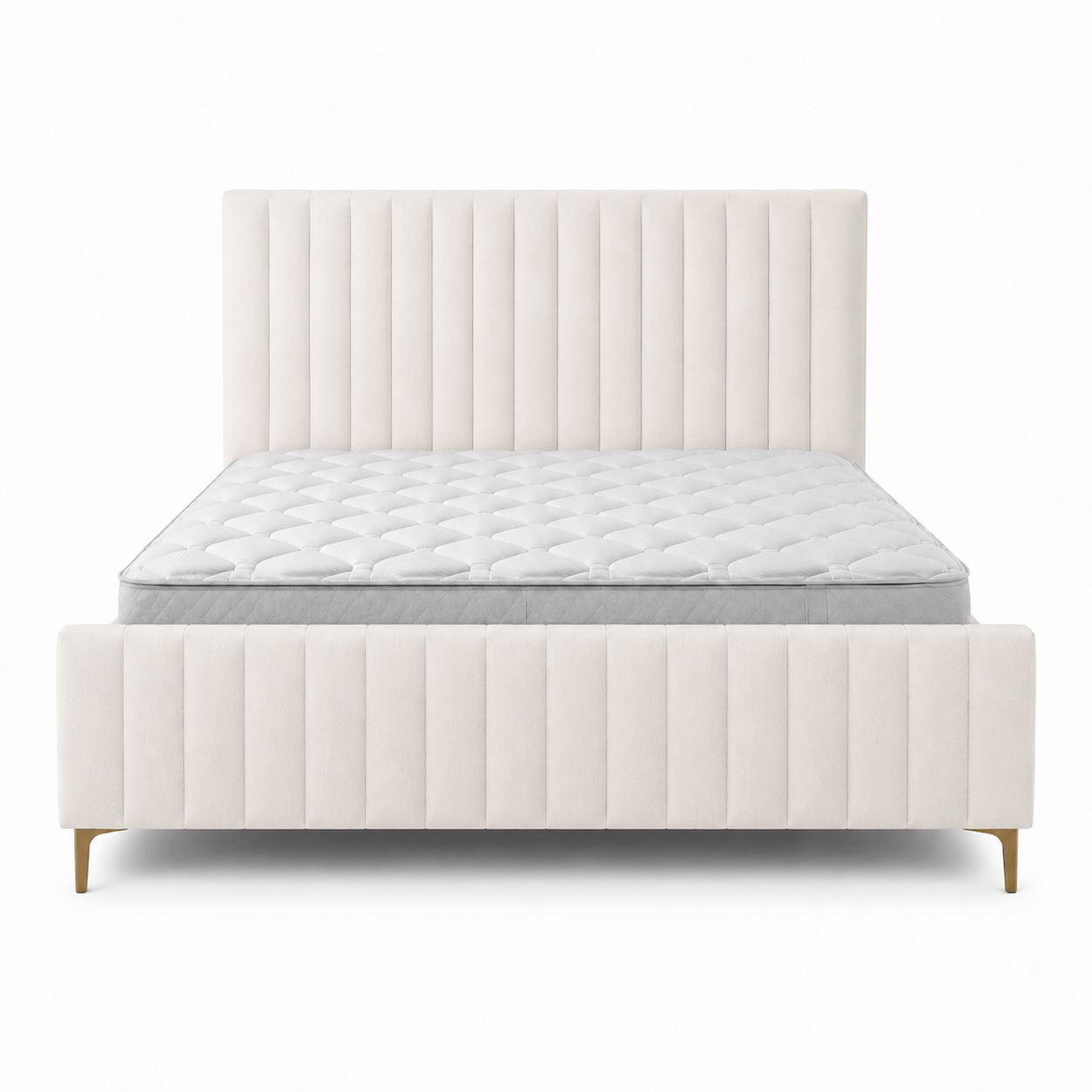 Furniture  -  Reece King Size Bedframe - Cream  -  60487293