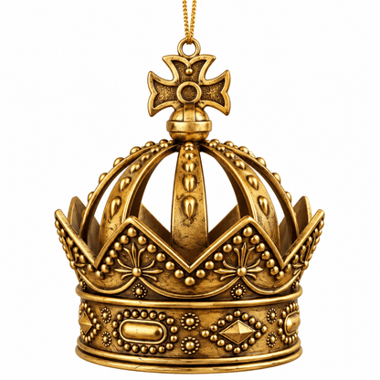 Christmas  -  Regal Crown Tree Ornament – Copper Gold – 15cm  -  60486206