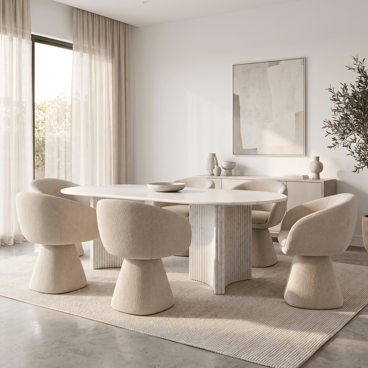Furniture  -  Remi 2m Dining Table & Jade Dining Chairs  - 