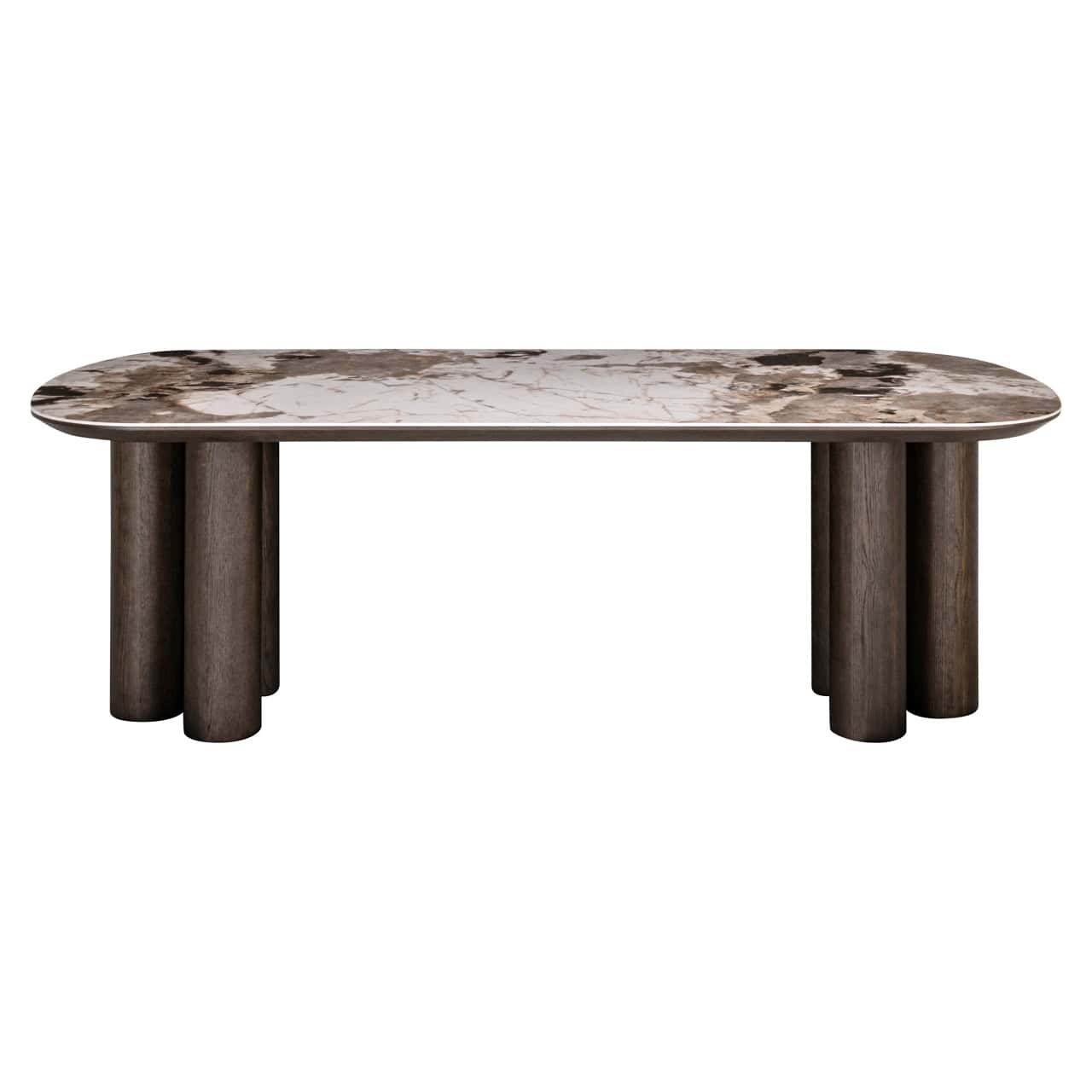 Richmond Langford Dining Table front view marble effect top dining room furniture