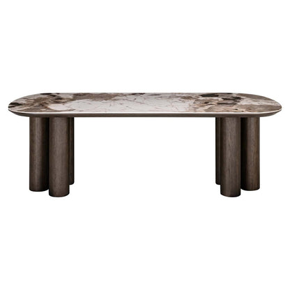 Richmond Langford Dining Table front view marble effect top dining room furniture